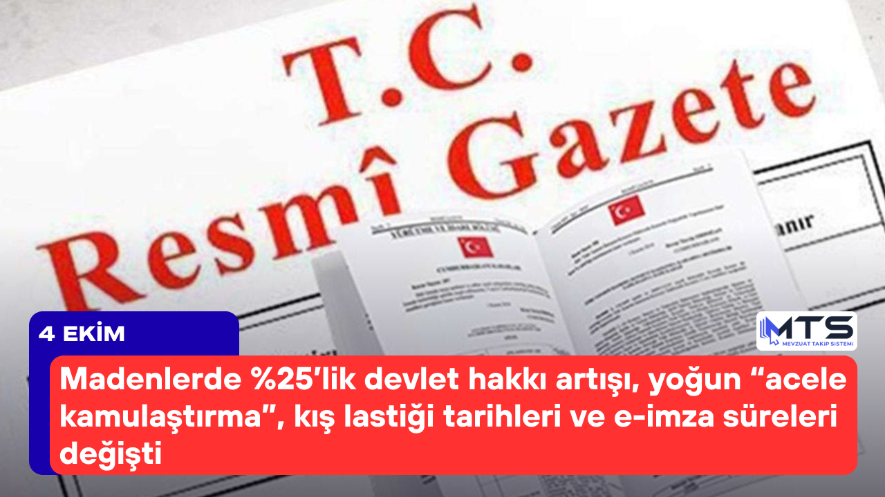 4 Ekim 2025 Resmî Gazete